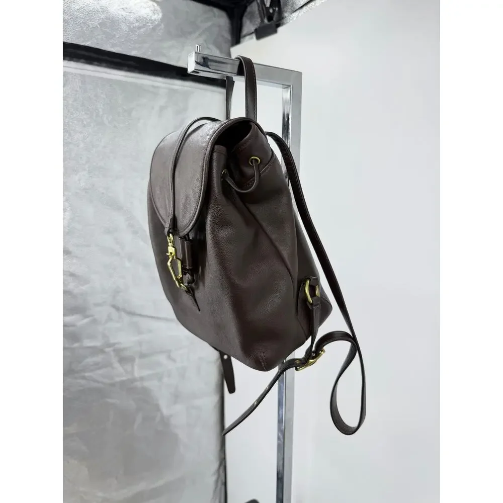 Vintage Coach Legacy Backpack 09368 Brown Leather Drawstring Turnlock Bag Y2K - Picture 3 of 16